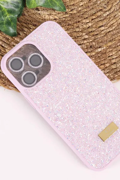 Lila TeknoCase İPhone 14 Pro Max Uyumlu Ella Diamond Case Serisi Lens Hediyeli Sert Silikon Telefon Kılıfı 457740