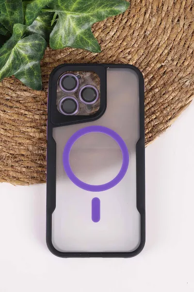 Lila TeknoCase İphone 14 Pro Max Uyumlu Matte Guard Serisi Lens Korumalı Silikon Telefon Kılıfı 472466
