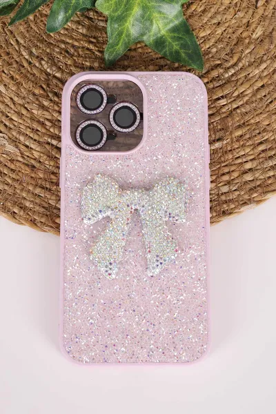 Lila TeknoCase İPhone 14 Pro Max Uyumlu Nelly Diamond Serisi Taşlı Lens Hediyeli Sert Silikon Telefon Kılıfı 480932