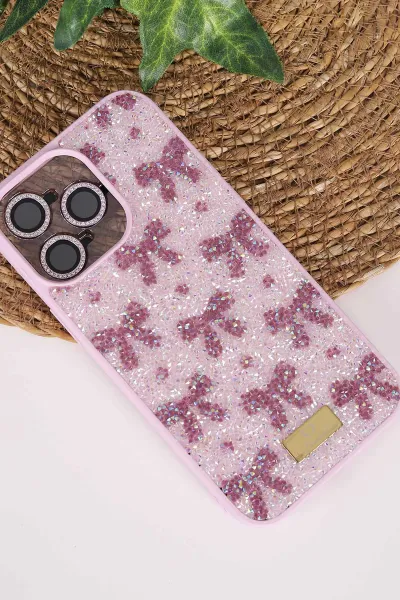 Lila TeknoCase İPhone 14 Pro Max Uyumlu Perfect Diamond Case Serisi Taşlı Lens Hediyeli Sert Silikon Telefon Kılıfı 480801