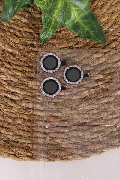 Lila TeknoCase İPhone 14 Pro Max Uyumlu Perfect Diamond Case Serisi Taşlı Lens Hediyeli Sert Silikon Telefon Kılıfı 480801
