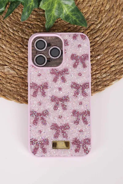 Lila TeknoCase İPhone 14 Pro Max Uyumlu Perfect Diamond Case Serisi Taşlı Lens Hediyeli Sert Silikon Telefon Kılıfı 480801