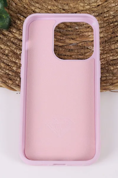 Lila TeknoCase İPhone 14 Pro Uyumlu Afra Diamond Case Serisi Lens Hediyeli Premium Sert Silikon Telefon Kılıfı 430515
