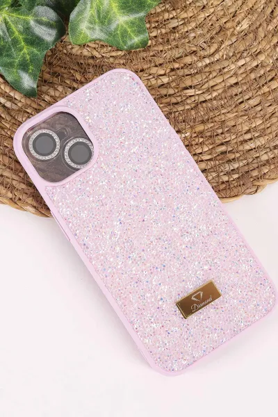 Lila TeknoCase İPhone 14 Uyumlu Ella Diamond Case Serisi Lens Hediyeli Sert Silikon Telefon Kılıfı 457736