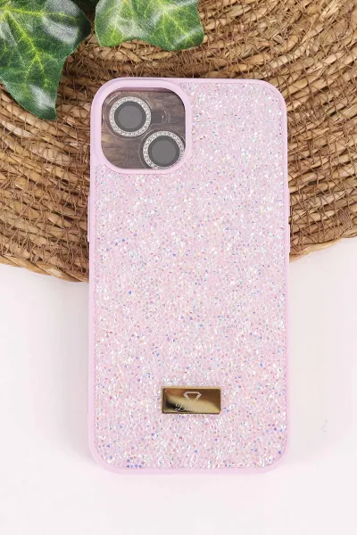 Lila TeknoCase İPhone 14 Uyumlu Ella Diamond Case Serisi Lens Hediyeli Sert Silikon Telefon Kılıfı 457736