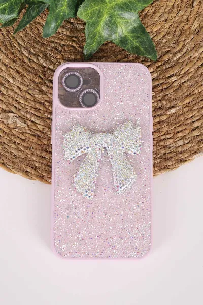 Lila TeknoCase İPhone 14 Uyumlu Nelly Diamond Serisi Taşlı Lens Hediyeli Sert Silikon Telefon Kılıfı 480928