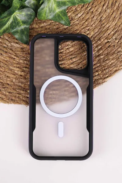 Lila TeknoCase İphone 15 Pro Max Uyumlu Matte Guard Serisi Lens Korumalı Silikon Telefon Kılıfı 472460