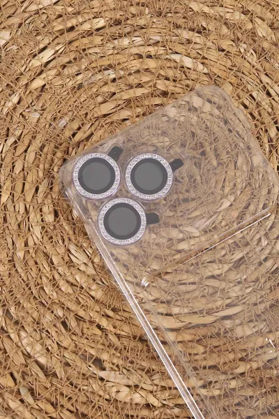 Lila TeknoCase İPhone 15 Pro Uyumlu Ella Diamond Case Serisi Lens Hediyeli Sert Silikon Telefon Kılıfı 457754