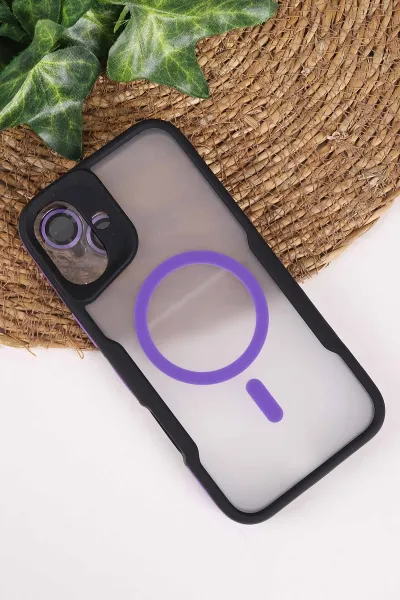 Lila TeknoCase İphone 16 Plus Uyumlu Matte Guard Serisi Lens Korumalı Silikon Telefon Kılıfı 472483