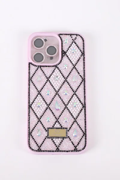 Lila TeknoCase İPhone 16 Pro Max Uyumlu Dlr Diamond Case Serisi Lens Hediyeli Premium Sert Silikon Telefon Kılıfı 430390