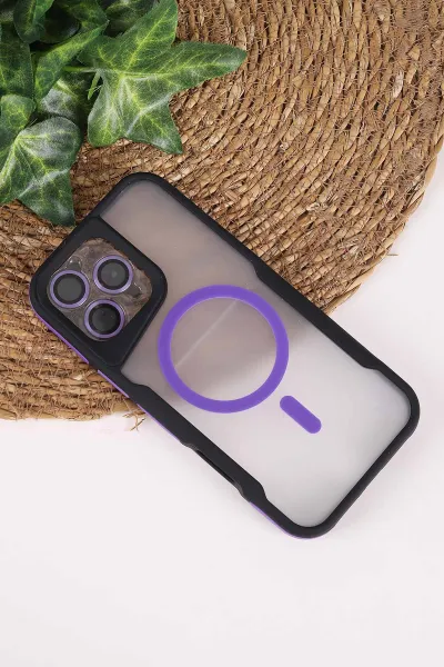 Lila TeknoCase İphone 16 Pro Max Uyumlu Matte Guard Serisi Lens Korumalı Silikon Telefon Kılıfı 472488