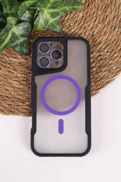 Lila TeknoCase İphone 16 Pro Max Uyumlu Matte Guard Serisi Lens Korumalı Silikon Telefon Kılıfı 472488
