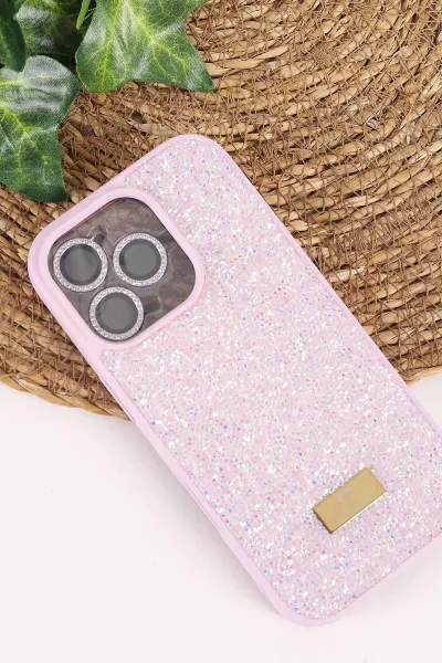 Lila TeknoCase İPhone 16 Pro Uyumlu Ella Diamond Case Serisi Lens Hediyeli Sert Silikon Telefon Kılıfı 457818