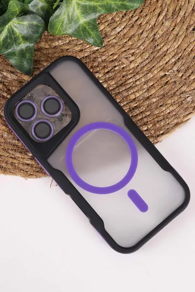 Lila TeknoCase İphone 16 Pro Uyumlu Matte Guard Serisi Lens Korumalı Silikon Telefon Kılıfı 472477