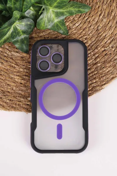 Lila TeknoCase İphone 16 Pro Uyumlu Matte Guard Serisi Lens Korumalı Silikon Telefon Kılıfı 472477