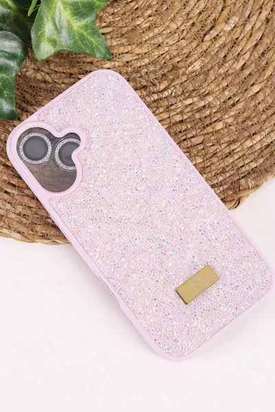 Lila TeknoCase İPhone 16 Uyumlu Ella Diamond Case Serisi Lens Hediyeli Sert Silikon Telefon Kılıfı 457809