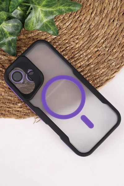 Lila TeknoCase İphone 16 Uyumlu Matte Guard Serisi Lens Korumalı Silikon Telefon Kılıfı 472471