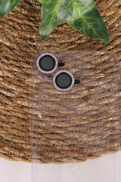 Lila TeknoCase İPhone 16 Uyumlu Nelly Diamond Serisi Taşlı Lens Hediyeli Sert Silikon Telefon Kılıfı 480948