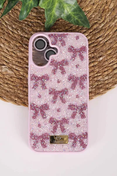Lila TeknoCase İPhone 16 Uyumlu Perfect Diamond Case Serisi Taşlı Lens Hediyeli Sert Silikon Telefon Kılıfı 480832