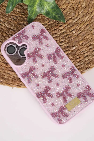 Lila TeknoCase İPhone 16 Uyumlu Perfect Diamond Case Serisi Taşlı Lens Hediyeli Sert Silikon Telefon Kılıfı 480832