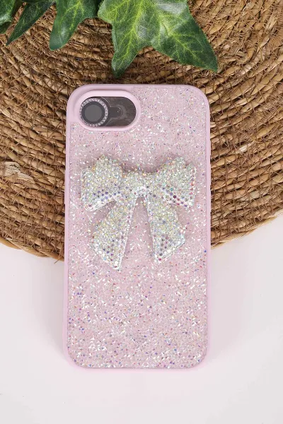 Lila TeknoCase İPhone 16E & 17E Uyumlu Nelly Diamond Serisi Taşlı Lens Hediyeli Sert Silikon Telefon Kılıfı 480976
