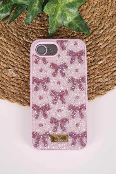 Lila TeknoCase İPhone 16E & 17E Uyumlu Perfect Diamond Case Serisi Taşlı Lens Hediyeli Sert Silikon Telefon Kılıfı 480891
