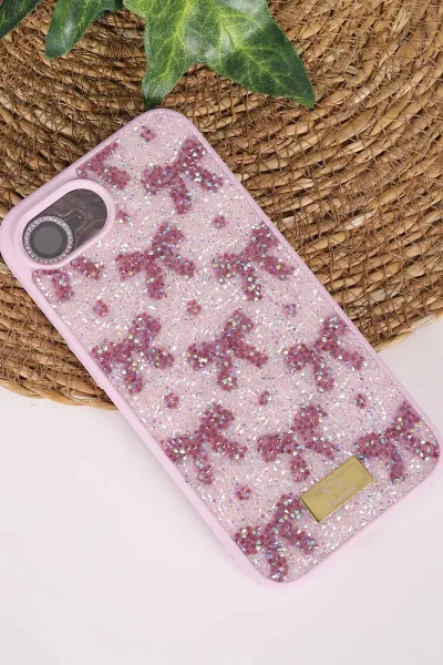 Lila TeknoCase İPhone 16E & 17E Uyumlu Perfect Diamond Case Serisi Taşlı Lens Hediyeli Sert Silikon Telefon Kılıfı 480891