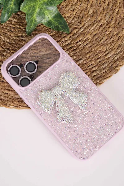 Lila TeknoCase İPhone 17 Pro Max Uyumlu Nelly Diamond Serisi Taşlı Lens Hediyeli Sert Silikon Telefon Kılıfı 480972