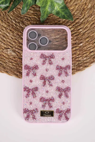 Lila TeknoCase İPhone 17 Pro Max Uyumlu Perfect Diamond Case Serisi Taşlı Lens Hediyeli Sert Silikon Telefon Kılıfı 480867
