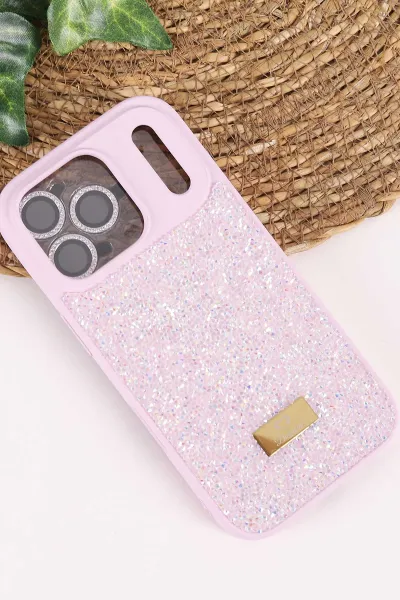 Lila TeknoCase İPhone 17 Pro Uyumlu Ella Diamond Case Serisi Lens Hediyeli Sert Silikon Telefon Kılıfı 457830
