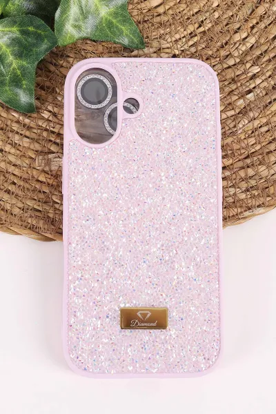 Lila TeknoCase İPhone 17 Uyumlu Ella Diamond Case Serisi Lens Hediyeli Sert Silikon Telefon Kılıfı 457826