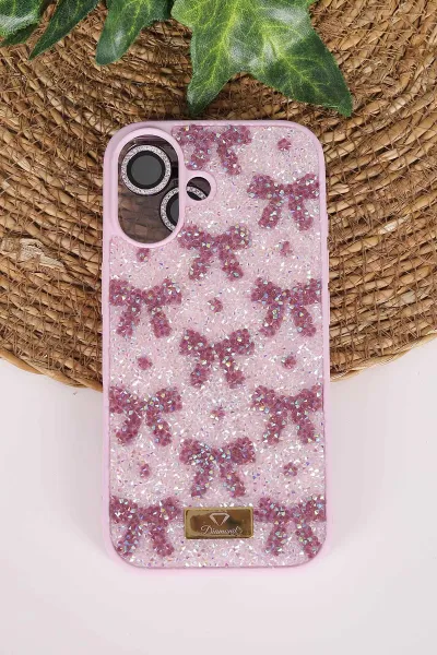 Lila TeknoCase İPhone 17 Uyumlu Perfect Diamond Case Serisi Taşlı Lens Hediyeli Sert Silikon Telefon Kılıfı 480854