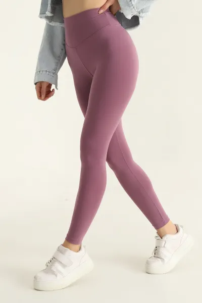 Lila Yüksek Bel Modal Belize Tayt 301286
