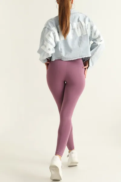 Lila Yüksek Bel Modal Belize Tayt 301286