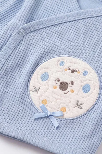 Mavi (0-3 Ay) Koala Nakışlı Yeni Doğan 5'li Bebek Zıbın Seti 475366