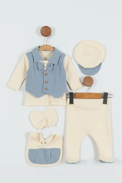 mavi-0-3-ay-papyonlu-yelek-detayli-muslin-erkek-bebe-takim-289074