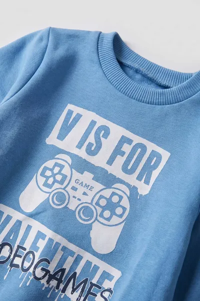 Mavi (0-4 Yaş) Video Games Baskılı 2 İp Erkek Bebek&Çocuk Mevsimlik Takım 481058