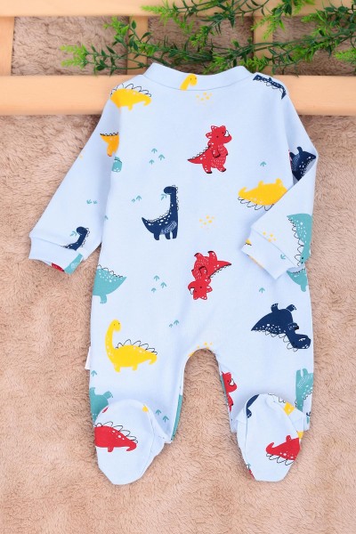 Mavi (0-9 Ay) Dinazor Baskılı Erkek Bebe Tulum 163587