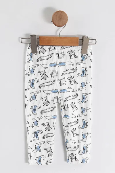 Mavi (1-3 Yaş) Balık  Desenli Raporlu Çocuk Pijama Takım 459408