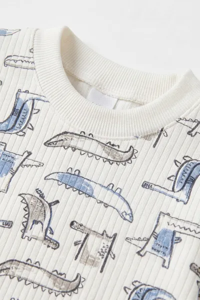 Mavi (1-3 Yaş) Balık Desenli Raporlu Çocuk Pijama Takım  484706