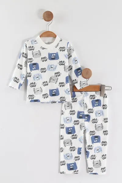 mavi-1-3-yas-kedi-desenli-raporlu-cocuk-pijama-takim-463012