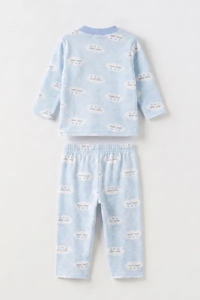 Mavi (1-3 Yaş)Bulut Desenli Çocuk Pijama Takımı 477369
