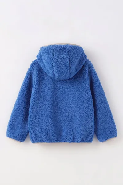 Mavi (1-4 Yaş) Understand Nakışlı Kapüşonlu Kanguru Cepli Yardım Fermuarlı Kuzu Erkek Bebek&Çocuk Sweatshirt 496314