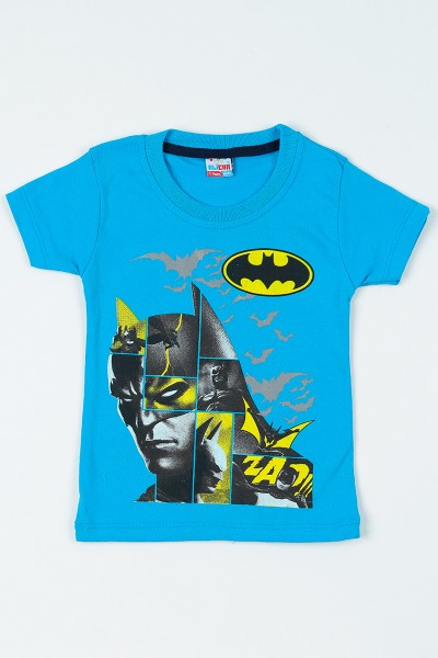 Mavi (1-6 yaş) Batman Baskılı Erkek Çocuk Tişört 108323