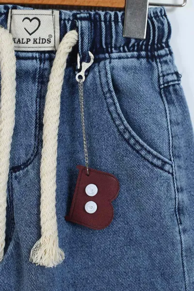 Mavi (11-15 Yaş)Boyfriend Beli Lastikli Kız Çocuk Kot Pantolon 329747