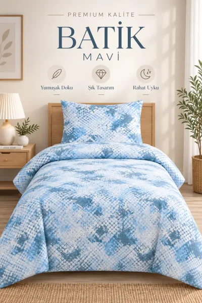 Mavi 160x220 Cm Bella Home Tek Kişilik New Box Nevresim Takımı 491418