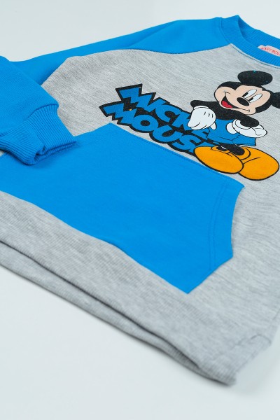 Mavi (2-8 Yaş) Mickey Mouse Baskılı Erkek Çocuk Takım 96612