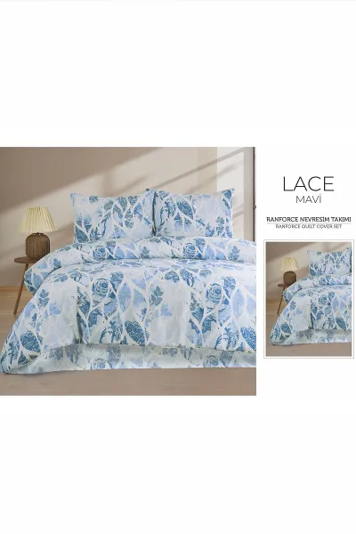 Mavi 200x220 Cm Bella Home Çift Kişilik Fitted New Box Nevresim Takımı 487089