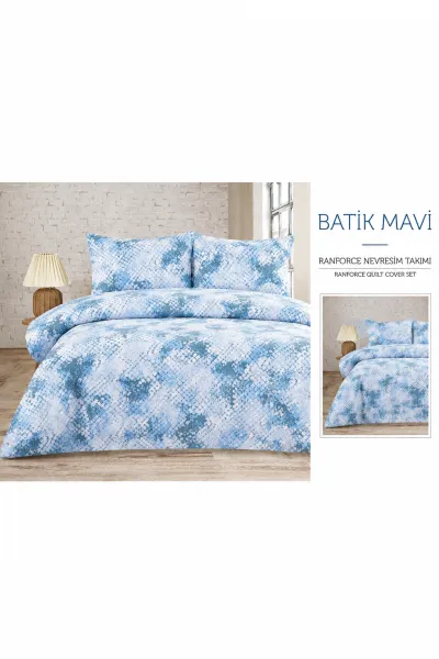 Mavi 200x220 Cm Bella Home Lastiksiz Battal Boy New Box Nevresim Takımı 487090
