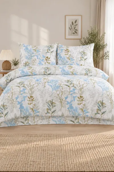 Mavi 200x220 Cm Bella Home Lastiksiz Battal Boy New Box Nevresim Takımı 492012